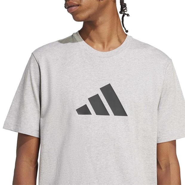 Medium Grey Hea - adidas - Men's 3 Bar T-Shirt