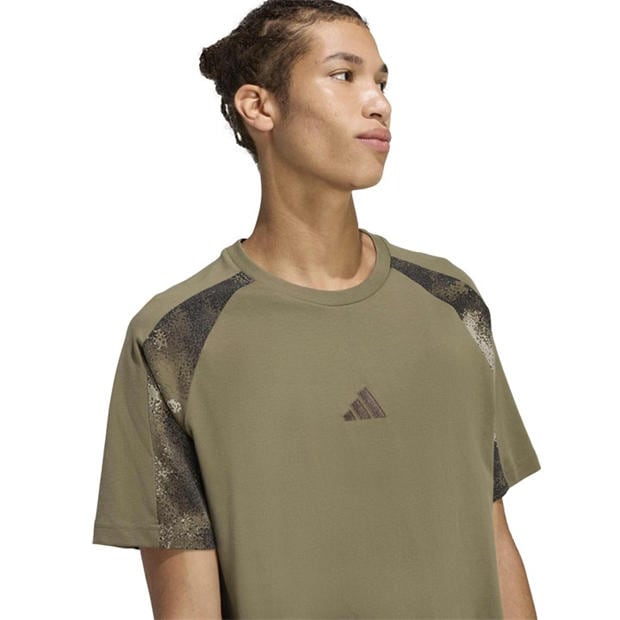 Olive Strata - adidas - Men's Camo Print T-Shirt