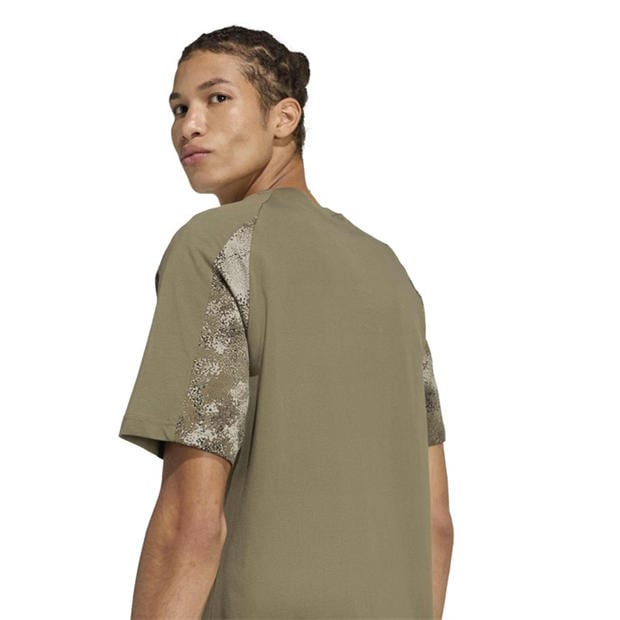 Olive Strata - adidas - Men's Camo Print T-Shirt