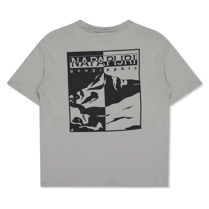 Napapijri Boys Grey Kids Graphic T-Shirt in Size 8 - 9 Years, Sports Direct