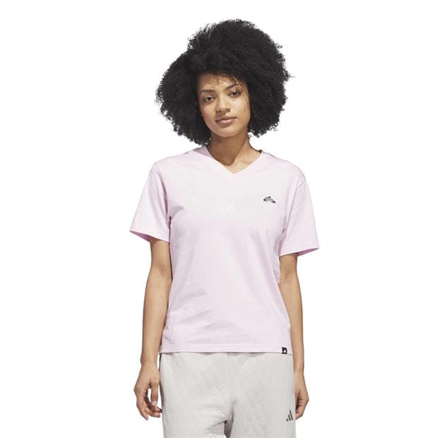 Clear Pink - adidas - Men's Slide V-Neck T-Shirt