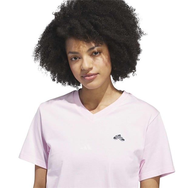 Clear Pink - adidas - Men's Slide V-Neck T-Shirt