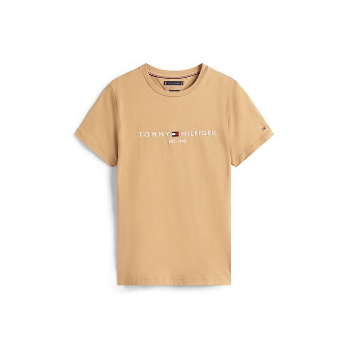 Tommy Hilfiger Men's Beige Logo Crew Neck T Shirt in Size M, Sports Direct