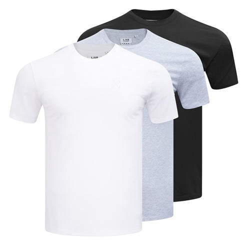 L AB OFF WHITE - Men's Classic Crew Cotton Short-Sleeve T-Shirt