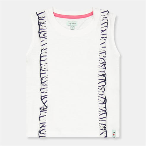 Lilly and Sid - Kids' Stripe Frill Regular Fit T-Shirt