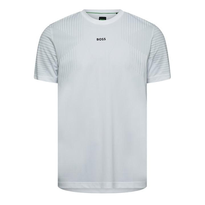Boss Men's White Ts Active Push 10269941 01 in Size M, Sports Direct