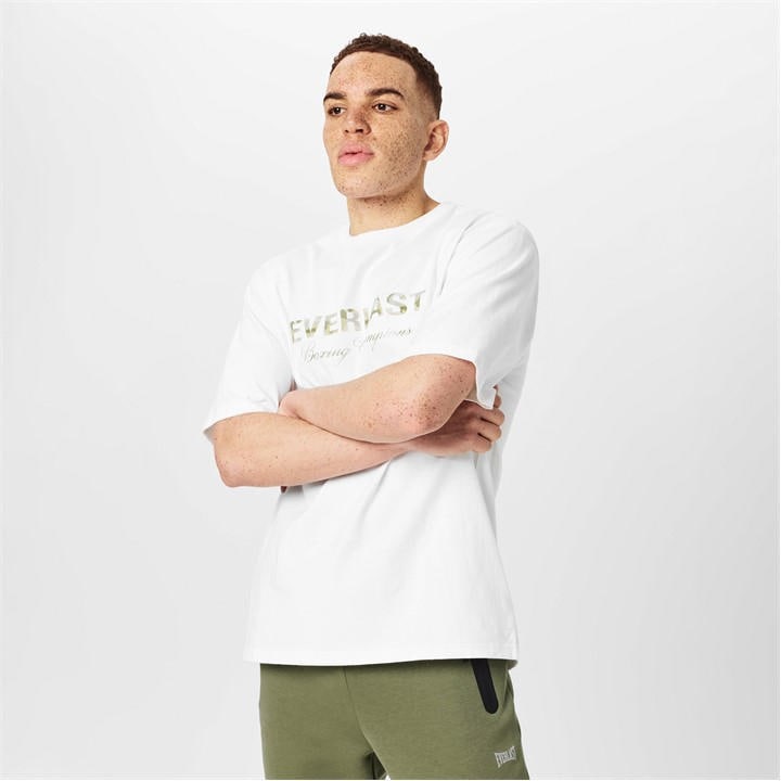 Everlast Men's White Camo Tee in Size M, Sports Direct