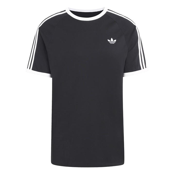 Adidas Originals Men' Black 3 Stripes T-Shirt in Size S, Sports Direct