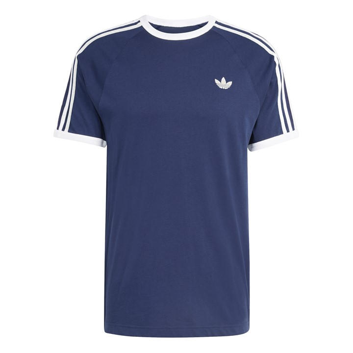 Adidas Originals Men' Blue 3 Stripes T-Shirt in Size S, Sports Direct