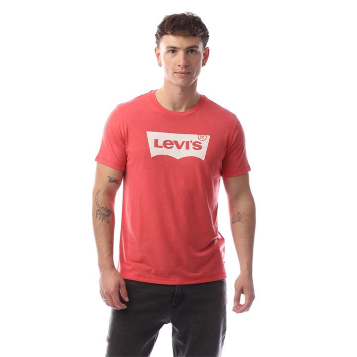 Levis Men's Red Regular Fit Graphic Crew Neck T-Shirt in Size XS, Sports Direct