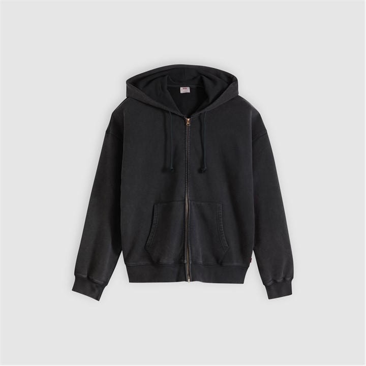 Levis Men's Black Hayes Boxy Fz Hoodie in Size XL, Sports Direct
