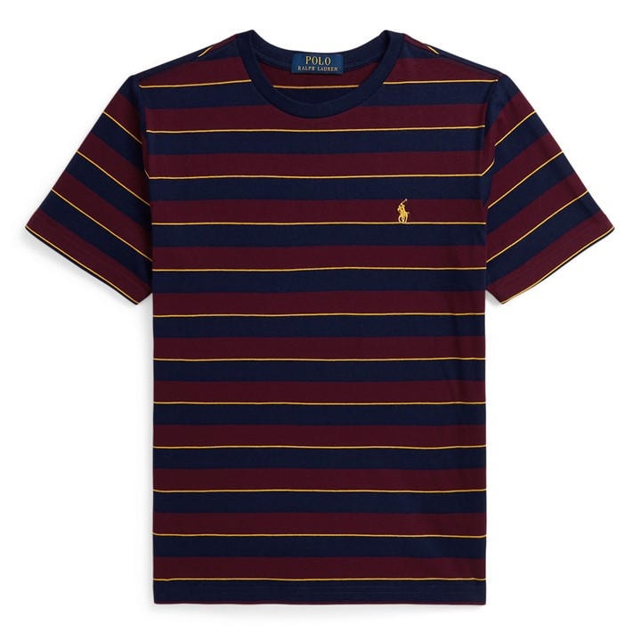 Polo Ralph Lauren Boys Red Kids' Stripe Regular Fit T-Shirt in Size 9 - 10 Years, Sports Direct