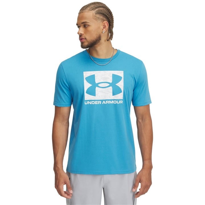 Under Armour Men's Blue Abc Camo Boxed Logo Short Sleeve in Size 2XL, Sports Direct