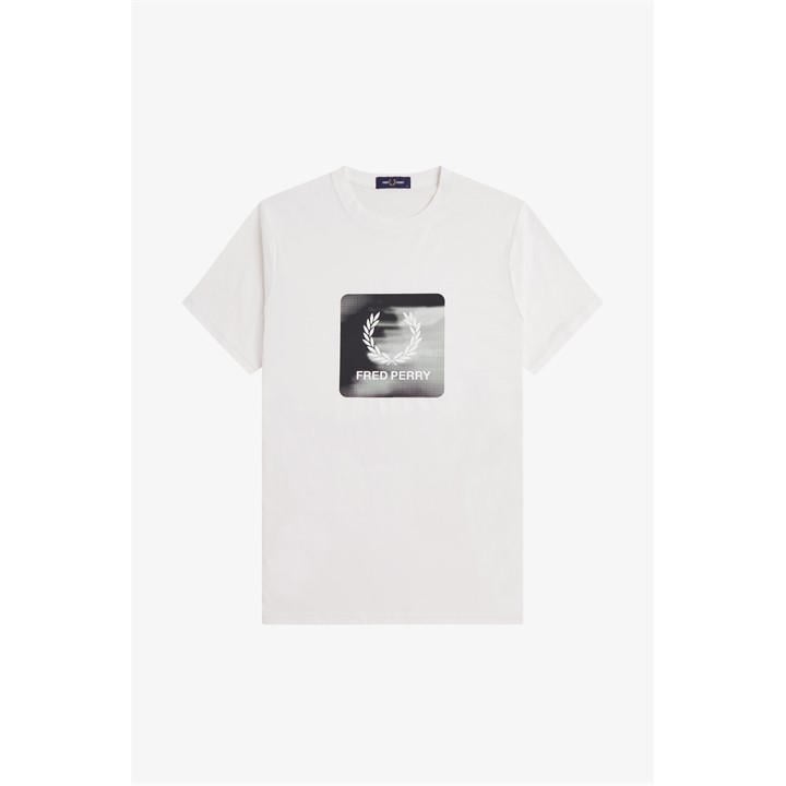 Fred Perry Men's White Fred Digital T Sn64 in Size 2XL, Sports Direct