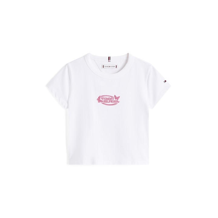 Tommy Hilfiger Girls White Kids' Butterfly T-Shirt in Size 11 - 12 Years, Sports Direct