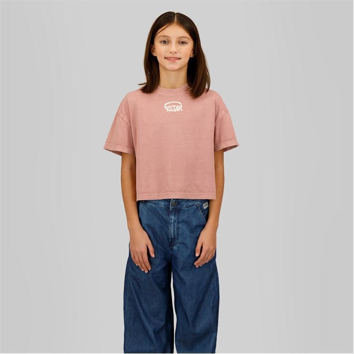 G Star Girls Pink Kids' Logo Regular Fit T-Shirt in Size 11 - 12 Years, Sports Direct