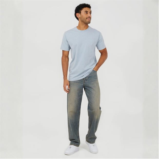 Steel Acid Wash - Brave Soul - BS Mens Crew Neck Acid Wash T-shirt