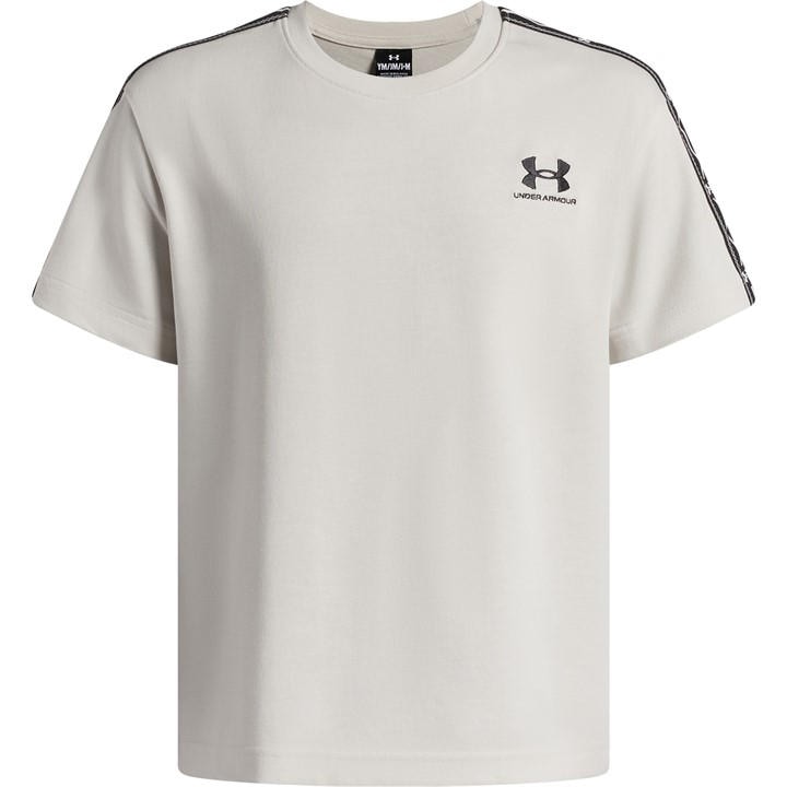 Under Armour White Kids B Icon Taped T-Shirt - Image 4