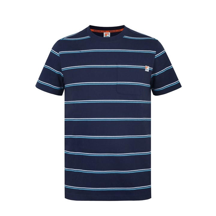 Soulcal Men's Blue Soul Stripe Regular Fit T-Shirt in Size M, Sports Direct