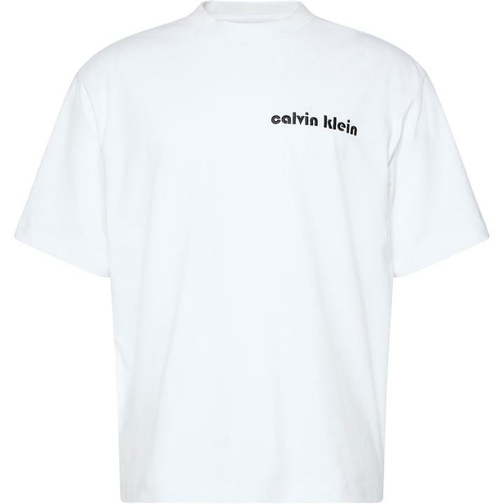 Calvin Klein Jeans Men's White Bubble T-Shirt in Size M, Sports Direct