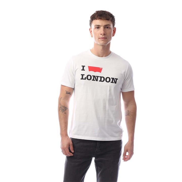 Levis Men's White Destination T-Shirt in Size L, Sports Direct