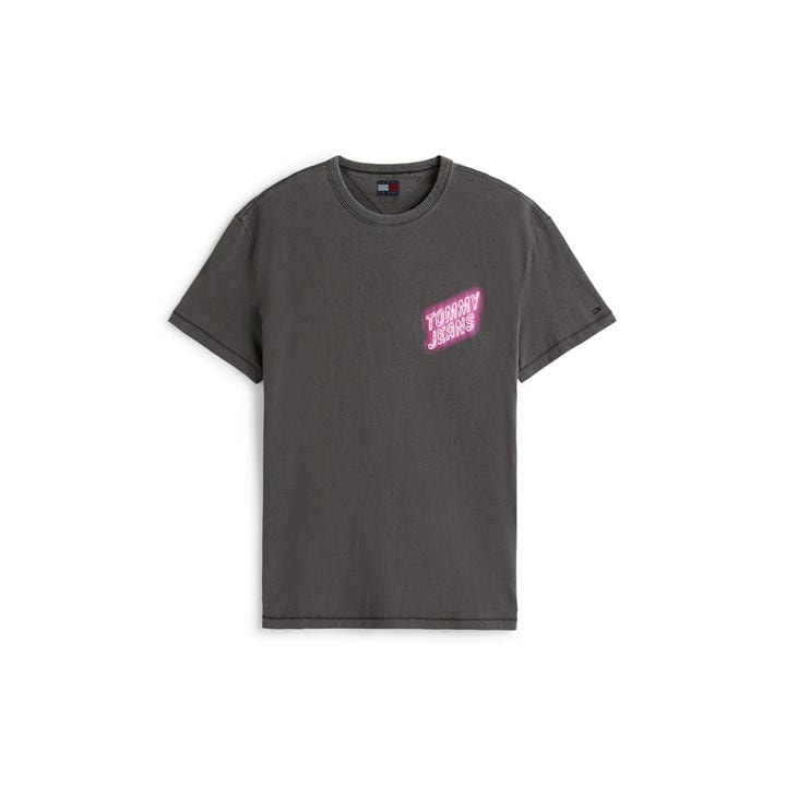 Tommy Jeans Men's Black Graphic T-Shirt in Size M, Sports Direct