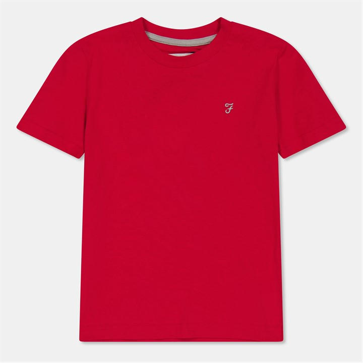 Farah  Kids Red ' Denny Short Sleeve T-Shirt in Size 5 - 6 Years, Sports Direct