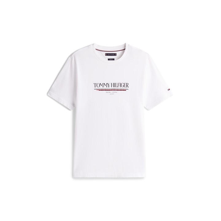 Tommy Hilfiger Men's White Regular Fit Logo T-Shirt in Size M, Sports Direct