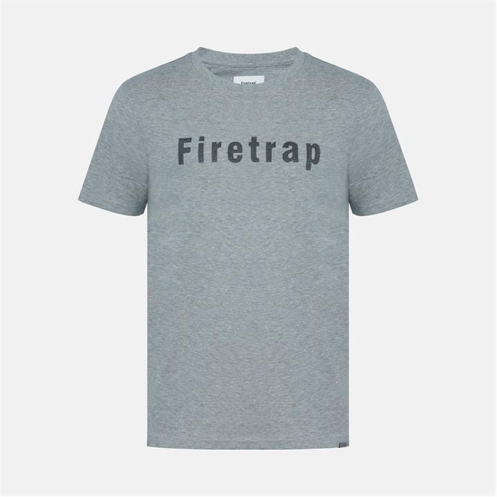 Firetrap Men's Grey Large Logo T-Shirt in Size L, Sports Direct
