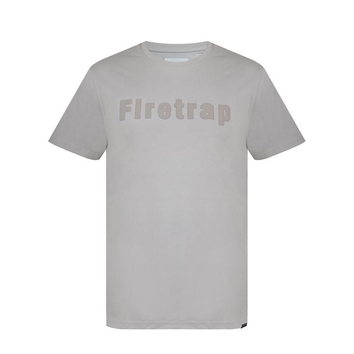 Firetrap Men' Beige Large Logo T-Shirt in Size S, Sports Direct