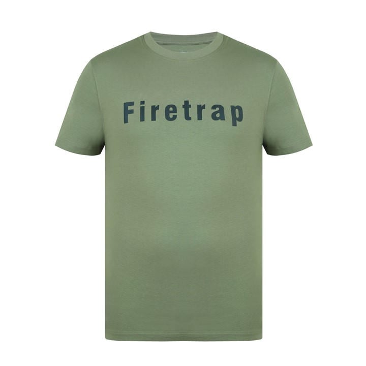 Firetrap Men's Green Large Logo T-Shirt in Size L, Sports Direct