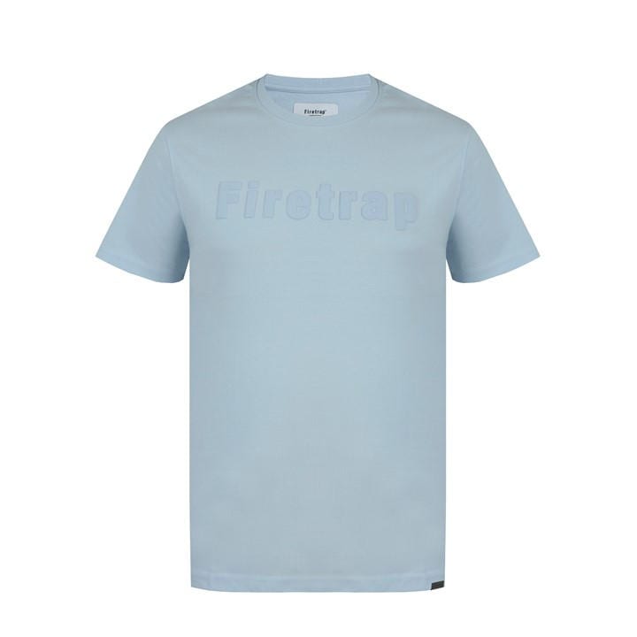 Firetrap Men' Blue Large Logo T-Shirt in Size S, Sports Direct