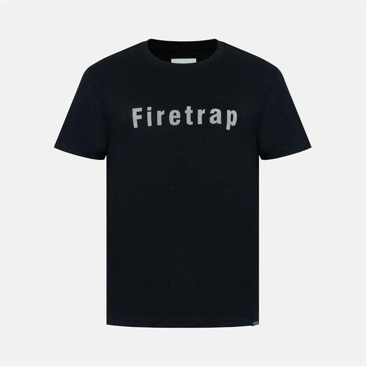 Firetrap Men's Black Large Logo T-Shirt in Size L, Sports Direct