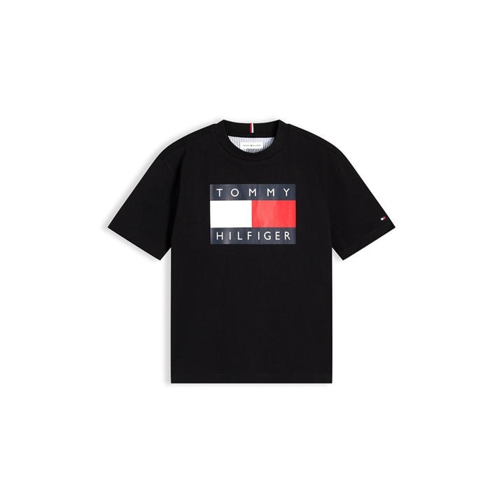 Tommy Hilfiger Boys Black Kids' T-Shirt in Size 14 - 16 Years, Sports Direct