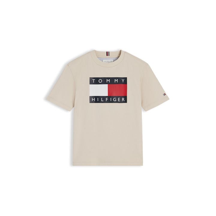 Tommy Hilfiger Boys Beige Kids' T-Shirt in Size 14 - 16 Years, Sports Direct