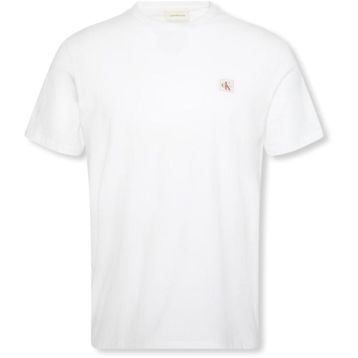 Calvin Klein Jeans Men's White Ckj Woven Box Regular Fit T-Shirt in Size XL, Sports Direct