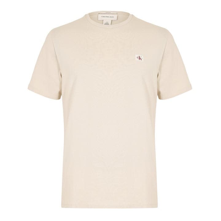 Calvin Klein Jeans Men's Cream Ckj Woven Box Regular Fit T-Shirt in Size XL, Sports Direct