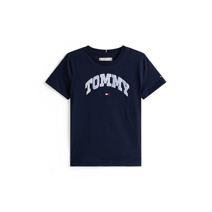 Tommy Hilfiger Girls Blue Kids' Varsity Breathable T-Shirt in Size 14 - 16 Years, Sports Direct