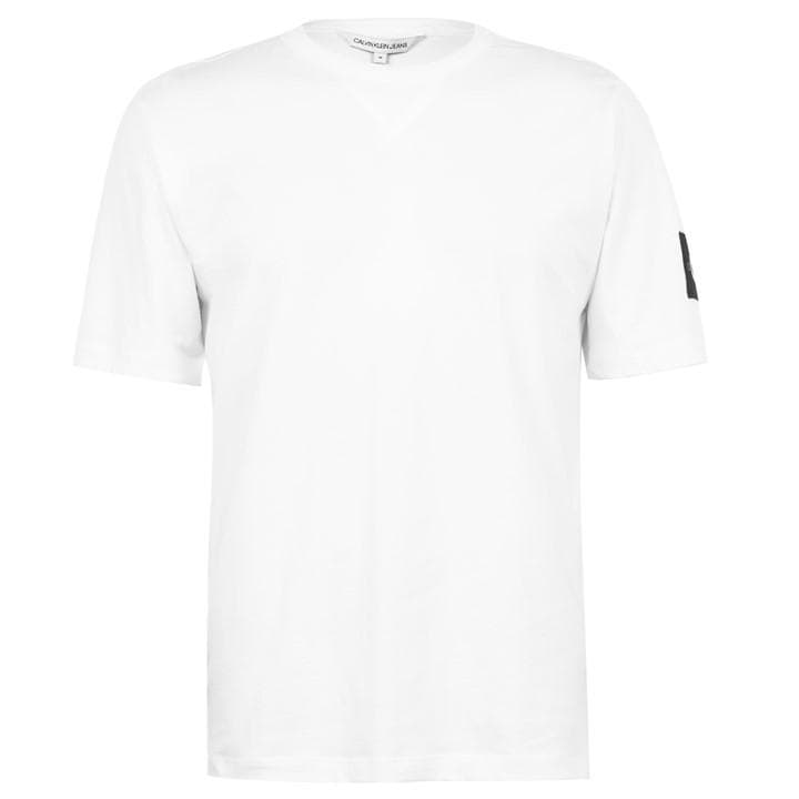 Calvin Klein Jeans Men's White Monogram Badge T-Shirt in Size 3XL, Sports Direct