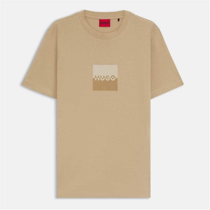 Hugo Men' Beige Regular Fit T-Shirt in Size S, Sports Direct