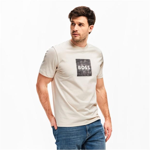 Бял 131 - Boss - Mens BOSS ORANGE Short Sleeve T-Shirt with Contemporary Stitched Logo