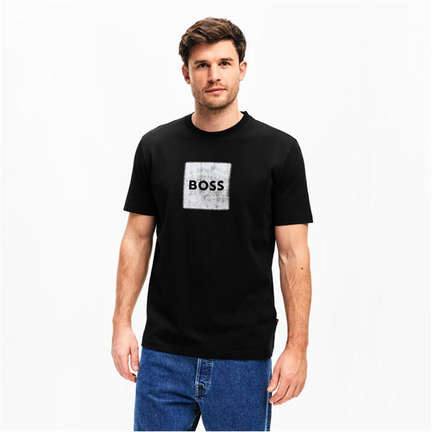 Черно 001 - Boss - Mens BOSS ORANGE Short Sleeve T-Shirt with Contemporary Stitched Logo