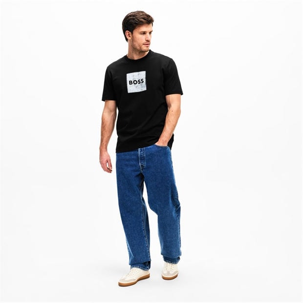 Черно 001 - Boss - Mens BOSS ORANGE Short Sleeve T-Shirt with Contemporary Stitched Logo