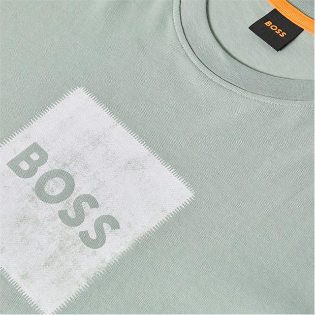 Green 351 - Boss - Mens BOSS ORANGE Short Sleeve T-Shirt with Contemporary Stitched Logo