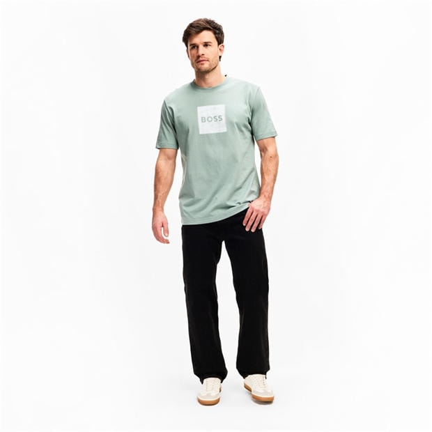 Green 351 - Boss - Mens BOSS ORANGE Short Sleeve T-Shirt with Contemporary Stitched Logo