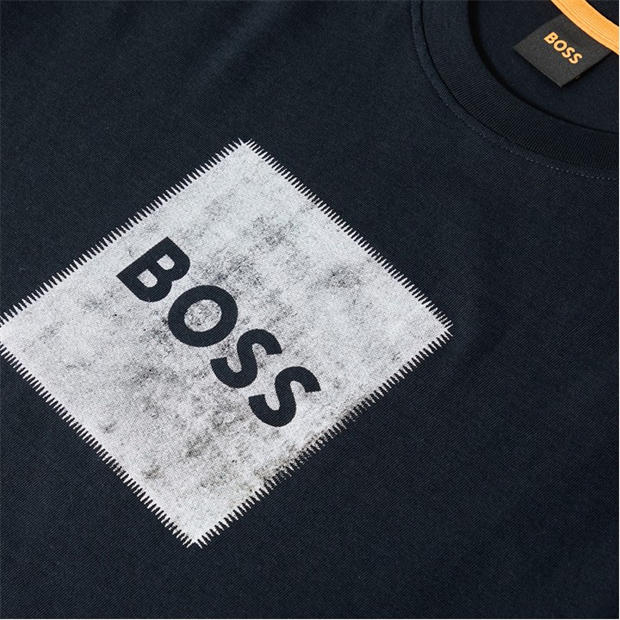 Нави 404 - Boss - Mens BOSS ORANGE Short Sleeve T-Shirt with Contemporary Stitched Logo