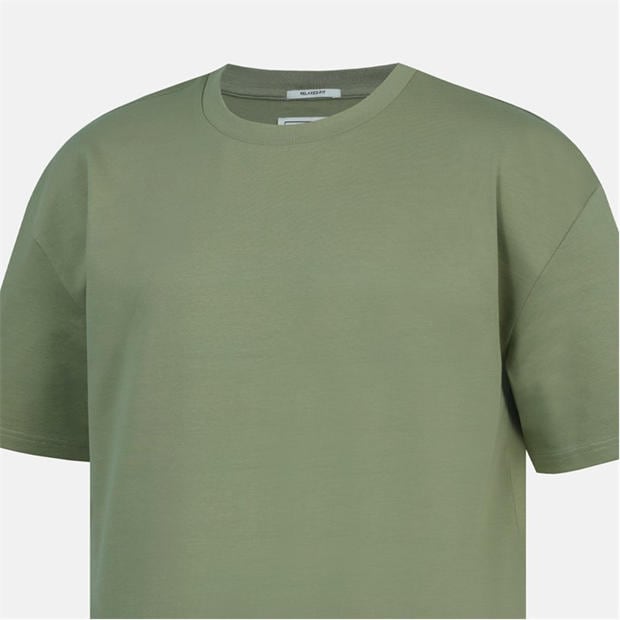Khaki - Jack Wills - Men's JW Boxy Tee Cotton Short Sleeve Fit T-Shirt