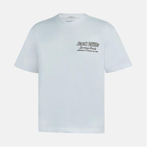 Outline Grey - Jack Wills - Men's JW Graphic Cotton Short Sleeve Crew Neck T-Shirt