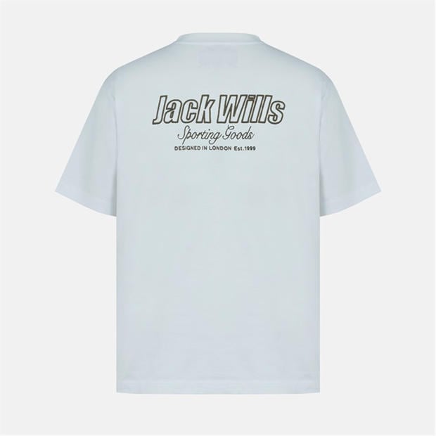 Outline Grey - Jack Wills - Men's JW Graphic Cotton Short Sleeve Crew Neck T-Shirt