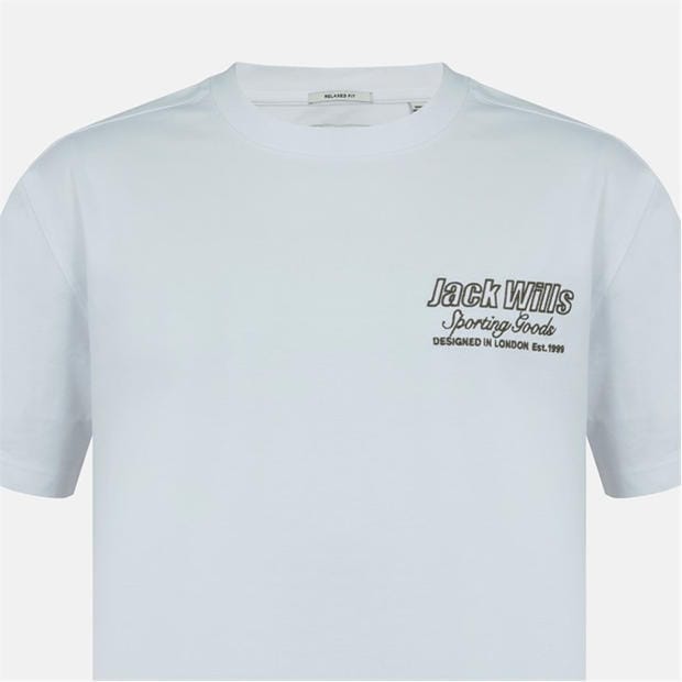 Outline Grey - Jack Wills - Men's JW Graphic Cotton Short Sleeve Crew Neck T-Shirt